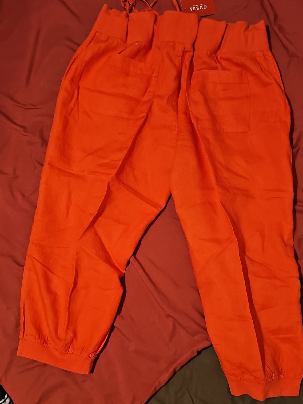 Bright Red Casual Jogger Pants - Picture 3 of 5